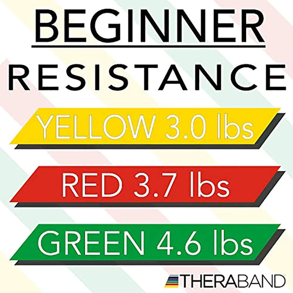 TheraBand Resistance Band Yellow Red & Green, Beginner Set